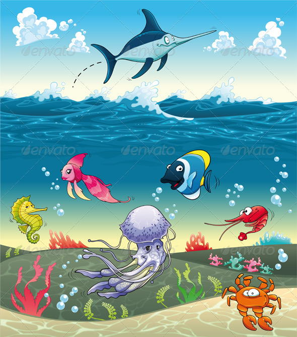 Under the Sea With Fish and Other Animals - Animals Characters