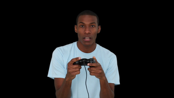 Casual Young Man Playing Video Games 1