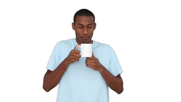 Casual Young Man Enjoying Cup Of Coffee 4 alt