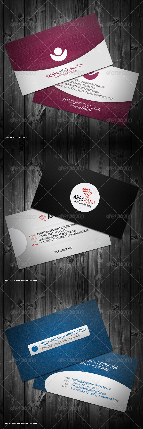 3in1 Business Cards Bundle #4 - Corporate Business Cards