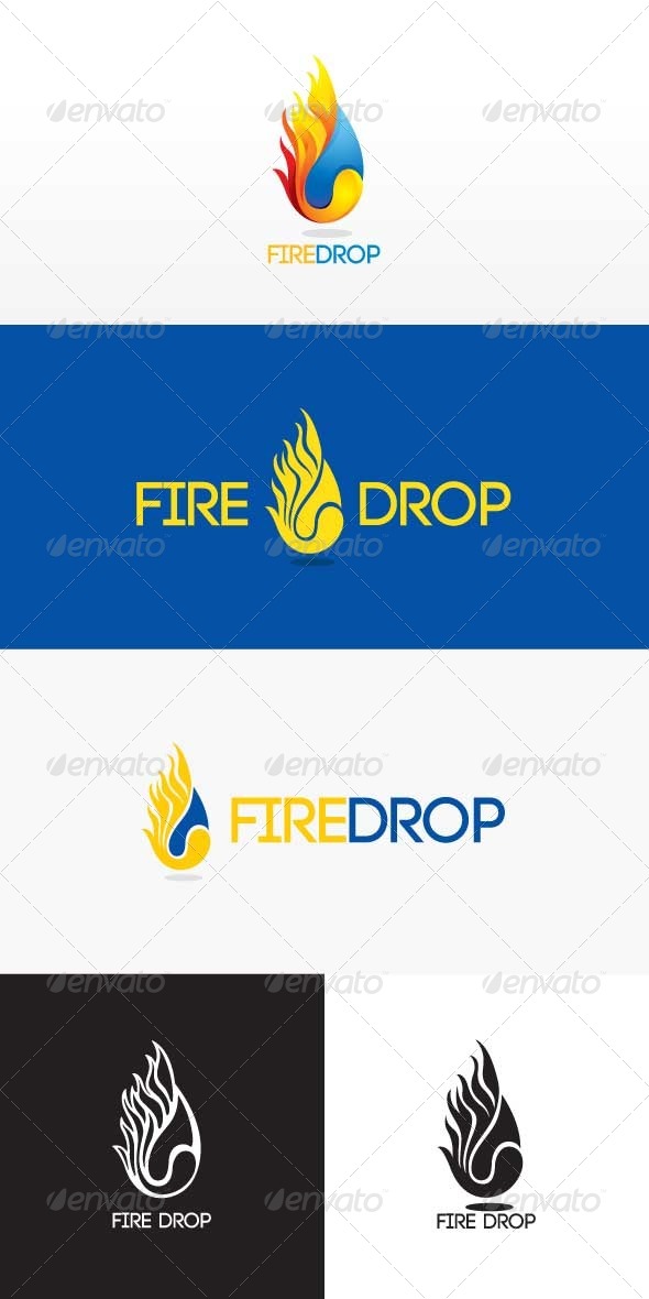 Fire Drop Stock logo Template