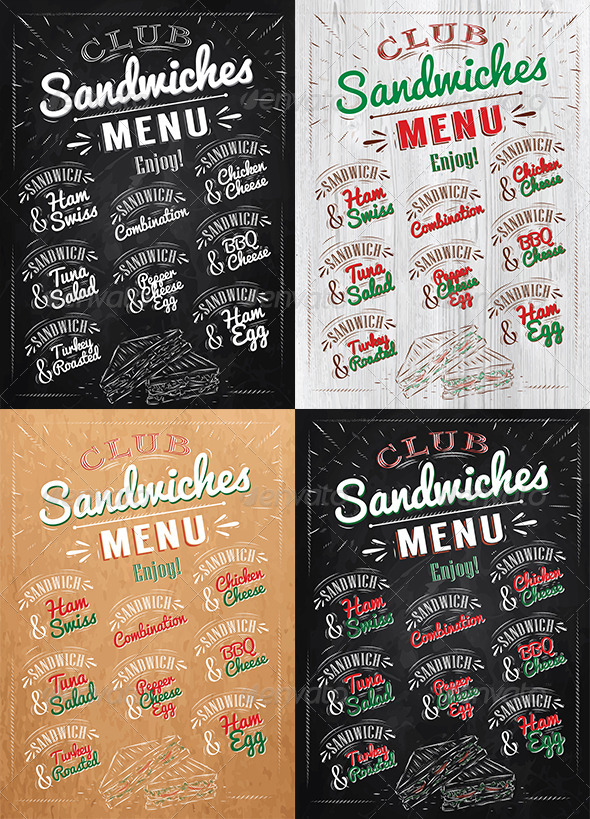Sandwiches Menu by anna42f GraphicRiver
