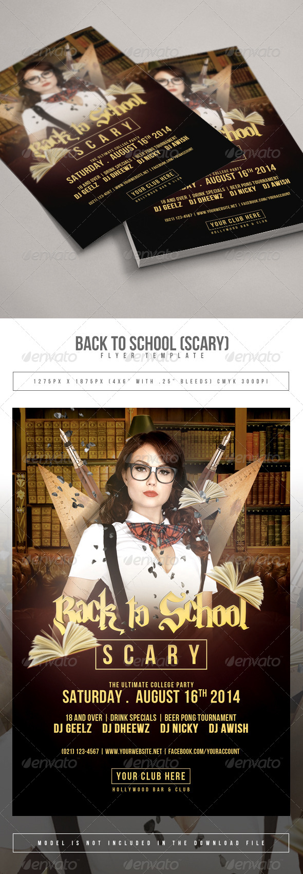 Back To School Scary Flyer Template - Clubs & Parties Events
