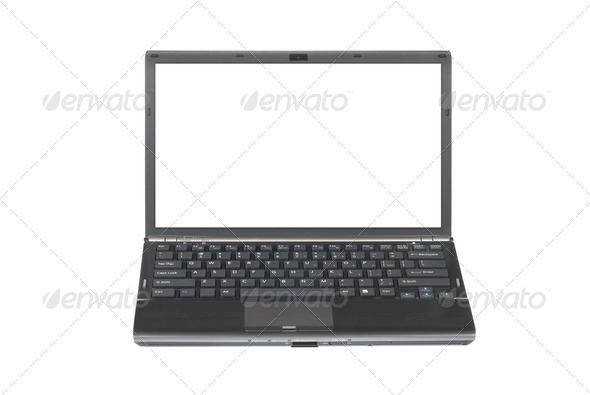 Laptop with blank screen - Stock Photo - Images
