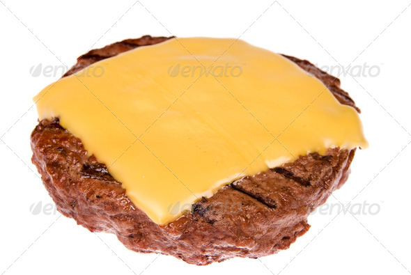Hamburger patty with cheese - Stock Photo - Images