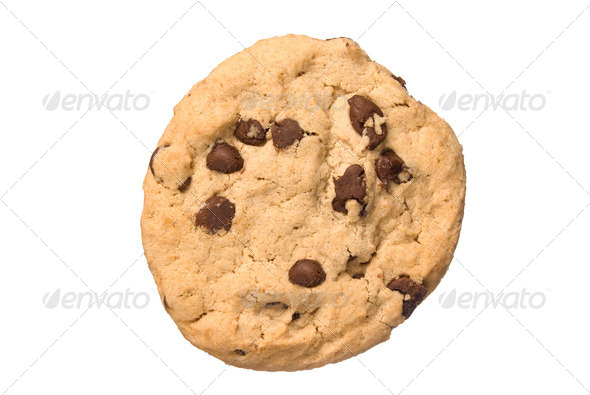 Chocolate chip cookie isolated on white - Stock Photo - Images