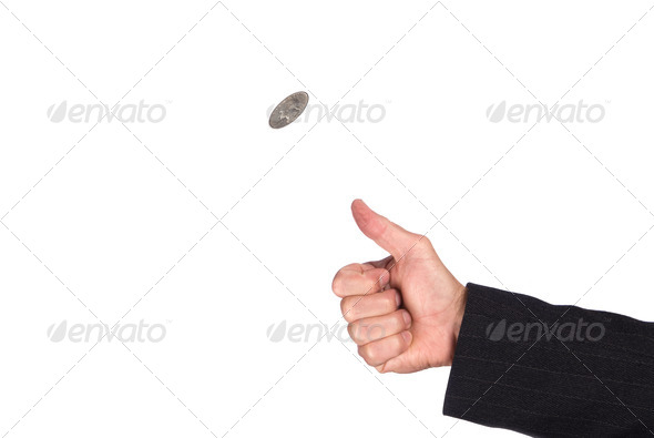 Flipping coin - Stock Photo - Images
