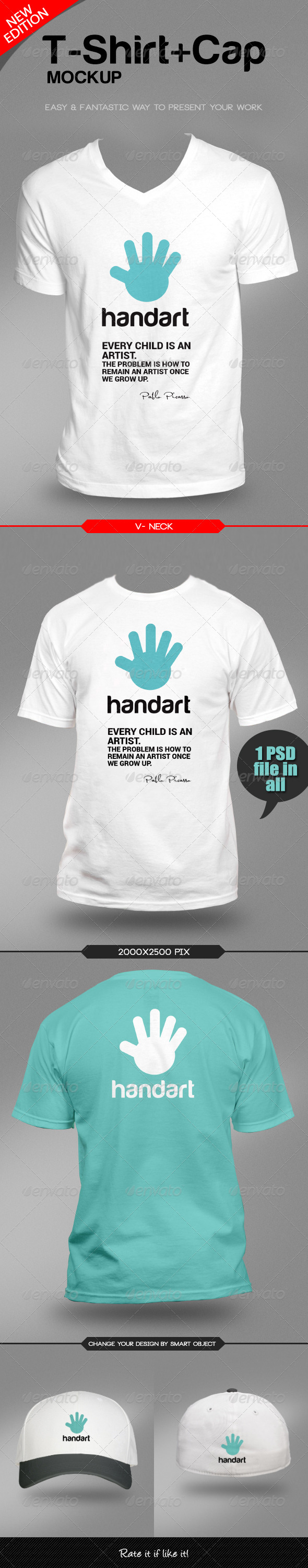 T-Shirt Cap Mock-UP - T-shirts Apparel