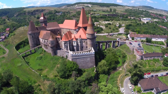 Aerial View Of An Old Castle 4