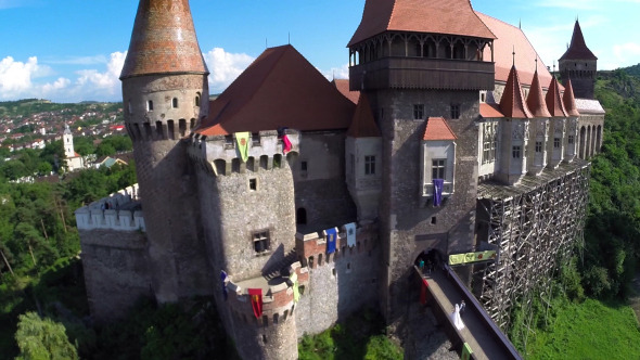 Aerial View Of An Old Castle 5