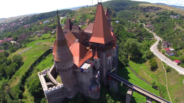Aerial View Of An Old Castle 6