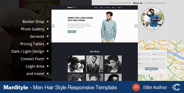 Mens Hair Salon - ThemeForest 3641079