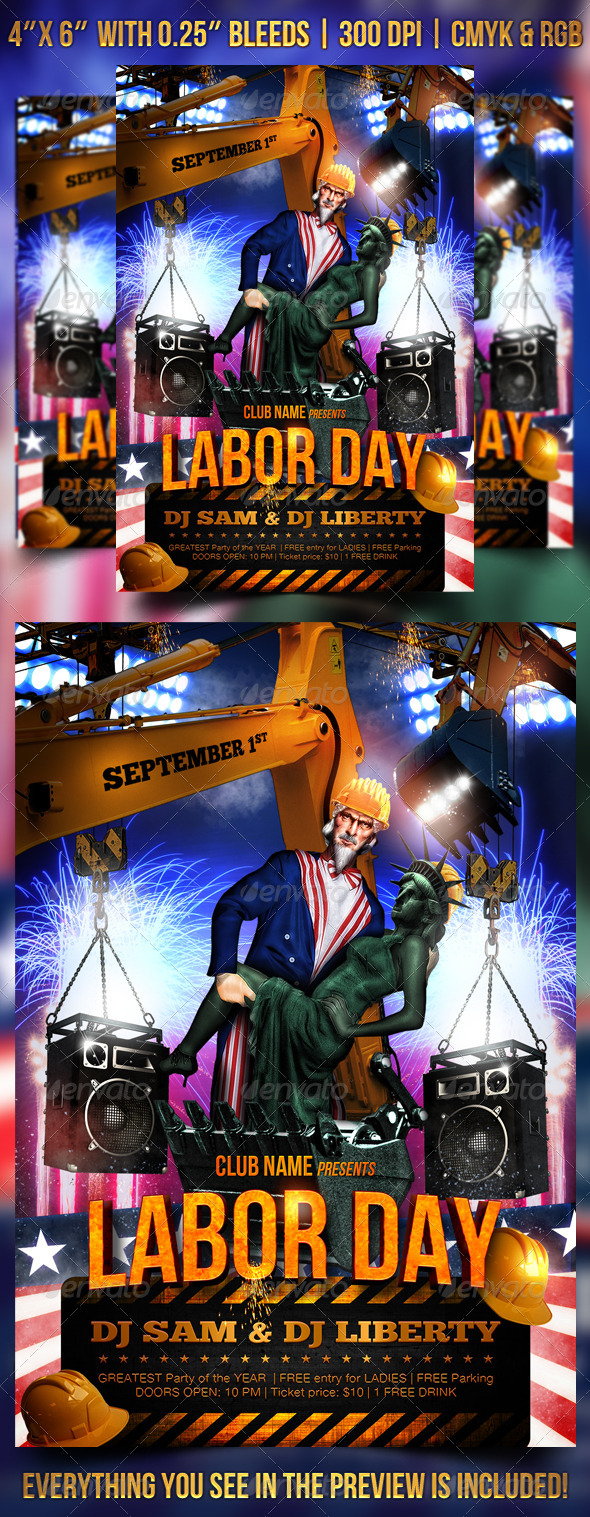 Labor Day Flyer Template - Clubs & Parties Events