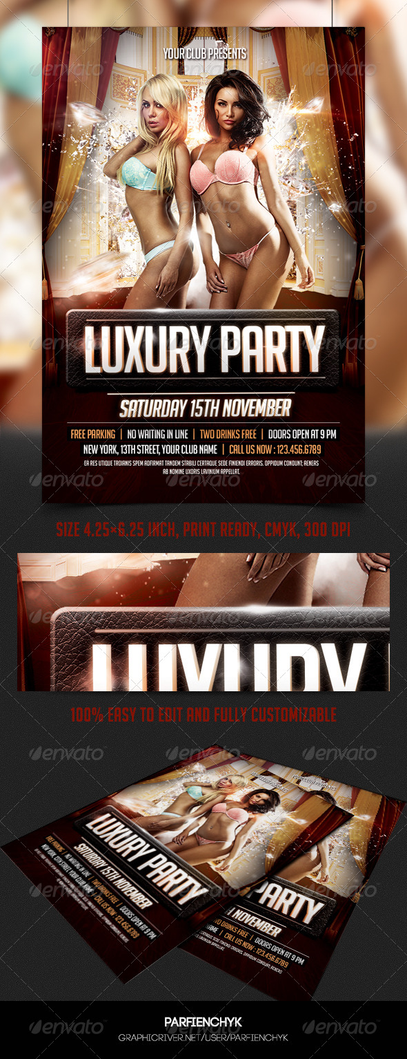 Luxury Party Flyer Template - Clubs & Parties Events