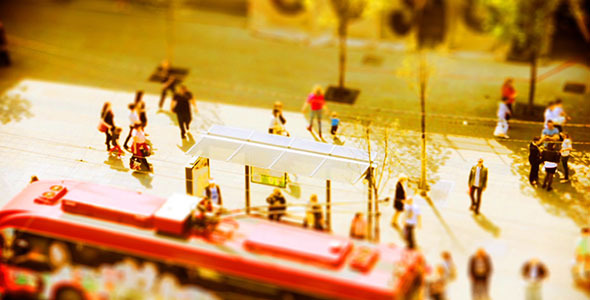 Tilt Shift Bus Station
