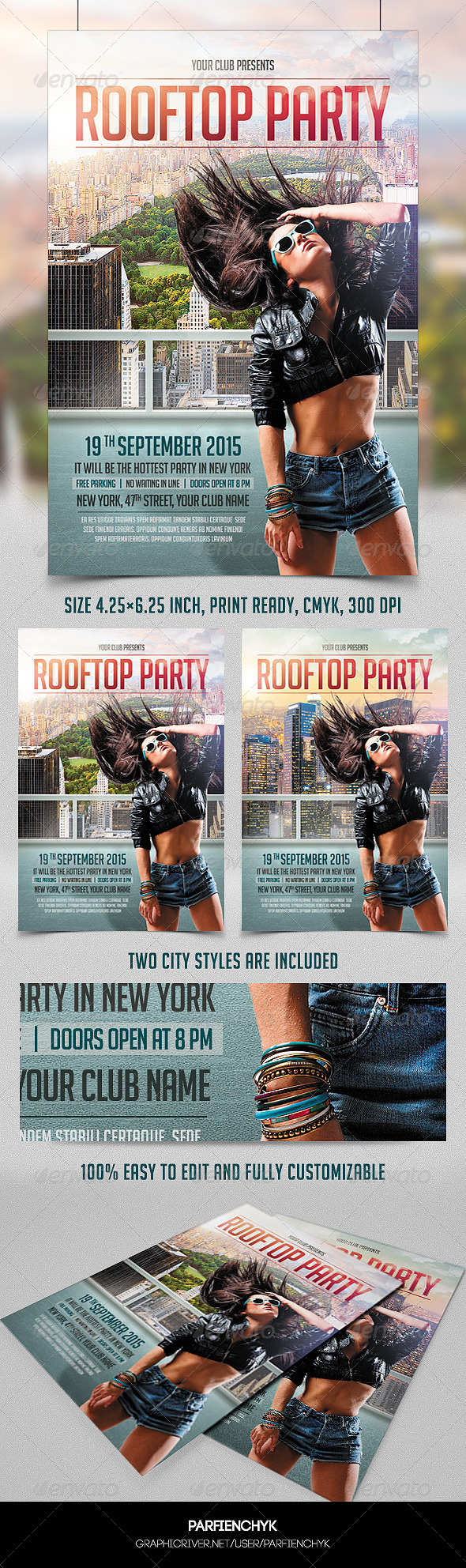 Rooftop Party Flyer Template - Clubs & Parties Events