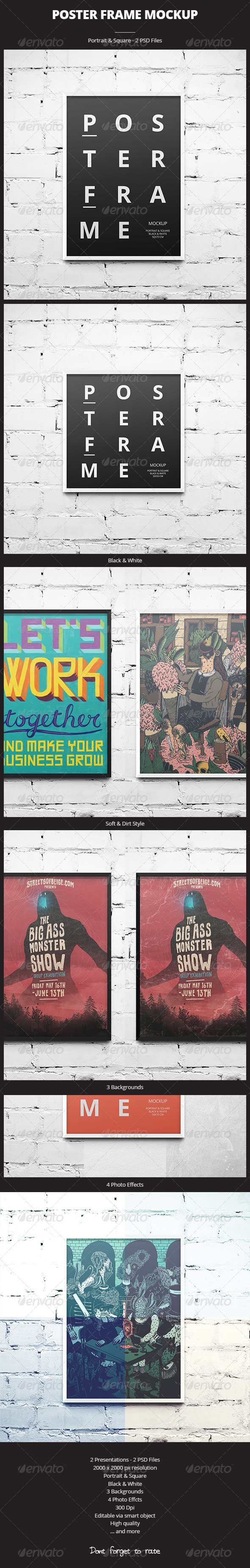 Poster Frame Mockup - Print Product Mock-Ups