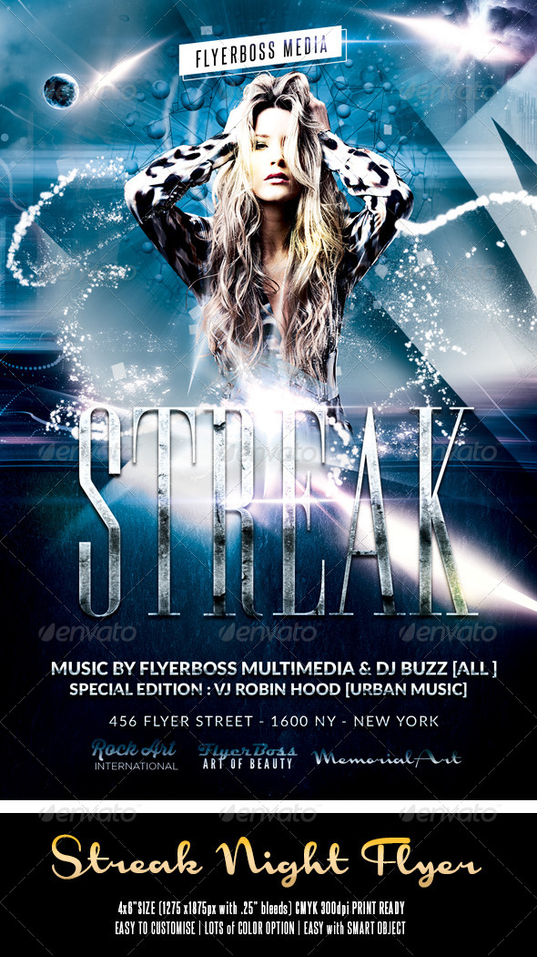 Streak Night Flyer - Events Flyers