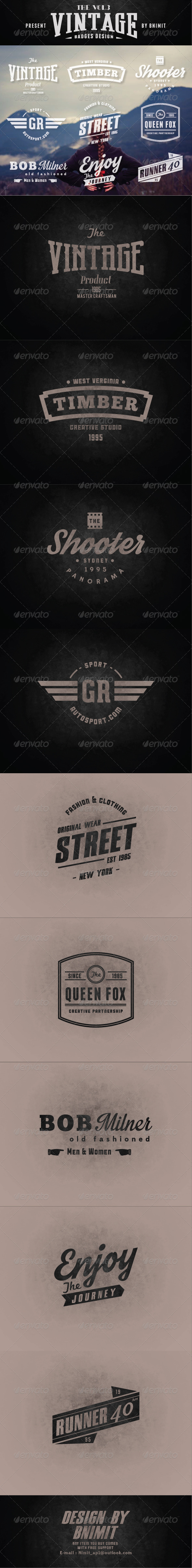 Vintage Badges Vol.3 - Badges & Stickers Web Elements