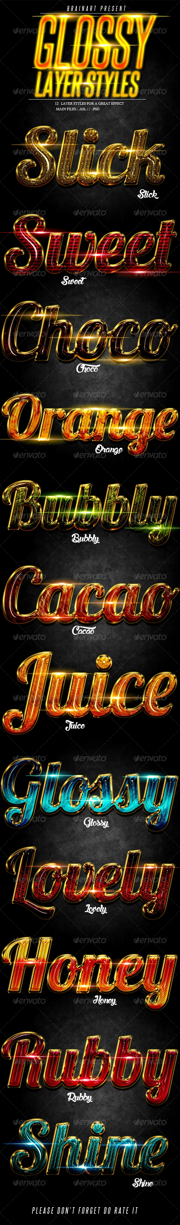 Glossy Layer Styles Vol.1 - Text Effects Styles