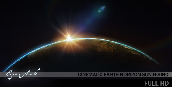 Cinematic Earth Horizon Sun Rising in Space