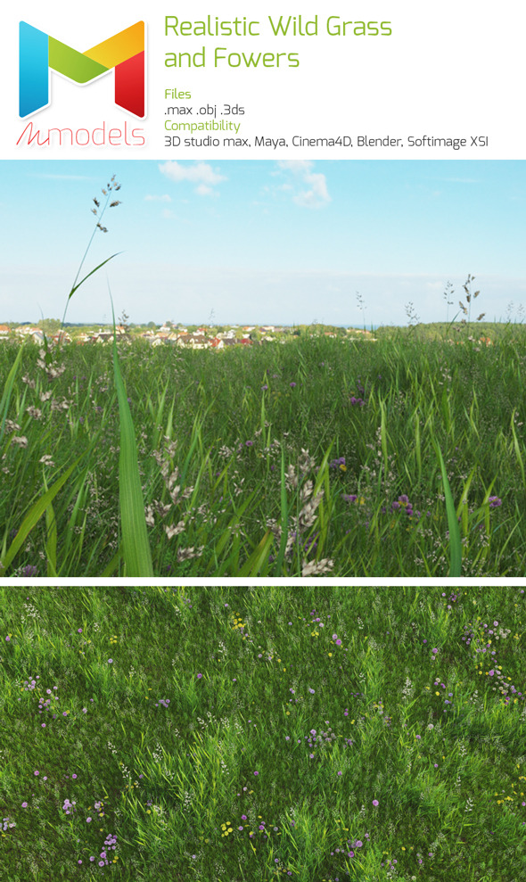 Realistic wild grass - 3Docean 8584635