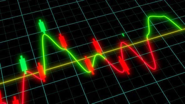 Stock market animated graphic.  Stock price chart. alt