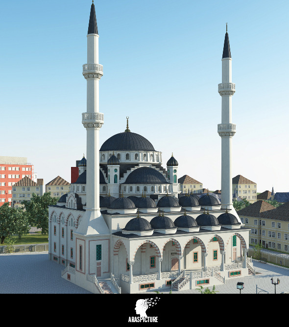3d mosque model - 3Docean 8597363