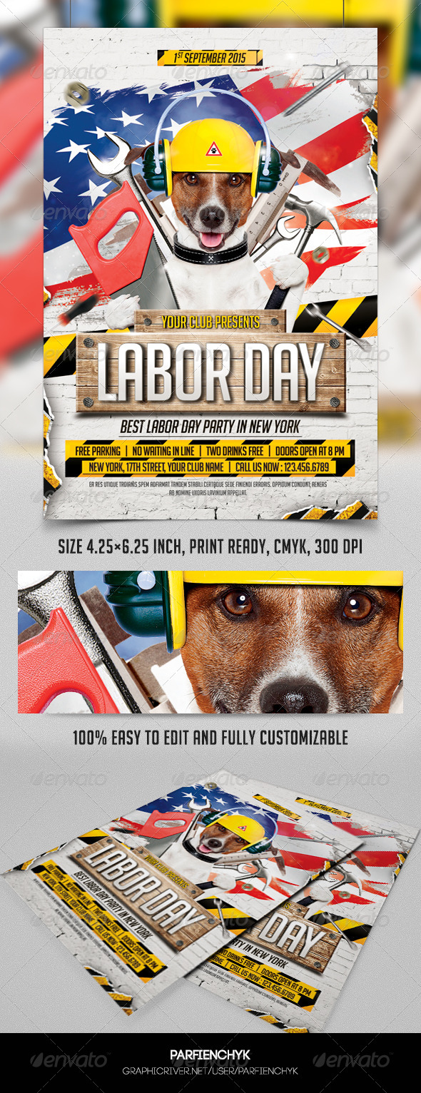 Labor Day Party Flyer Template - Clubs & Parties Events