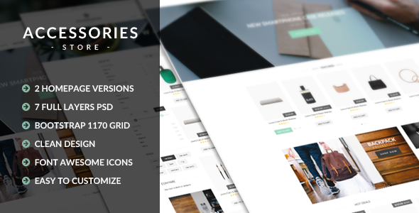 Accessories Store - Ecommerce PSD Template - Retail PSD Templates