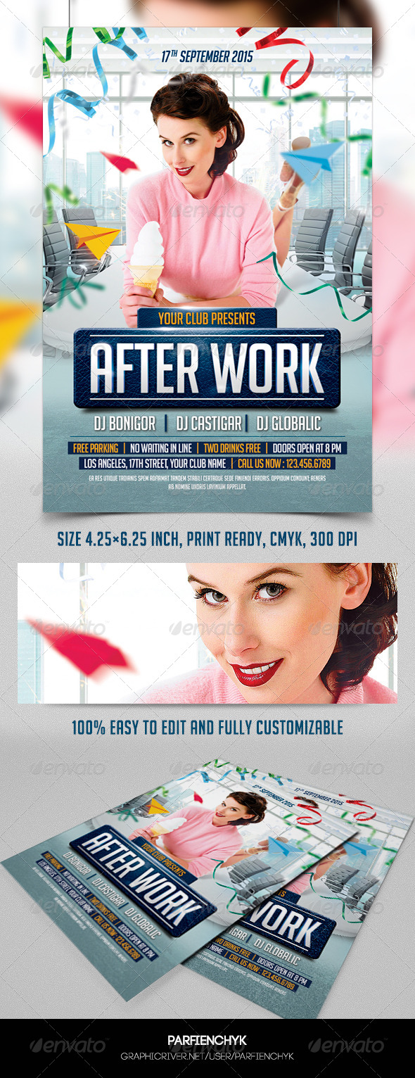After Work Party Flyer Template - Clubs & Parties Events