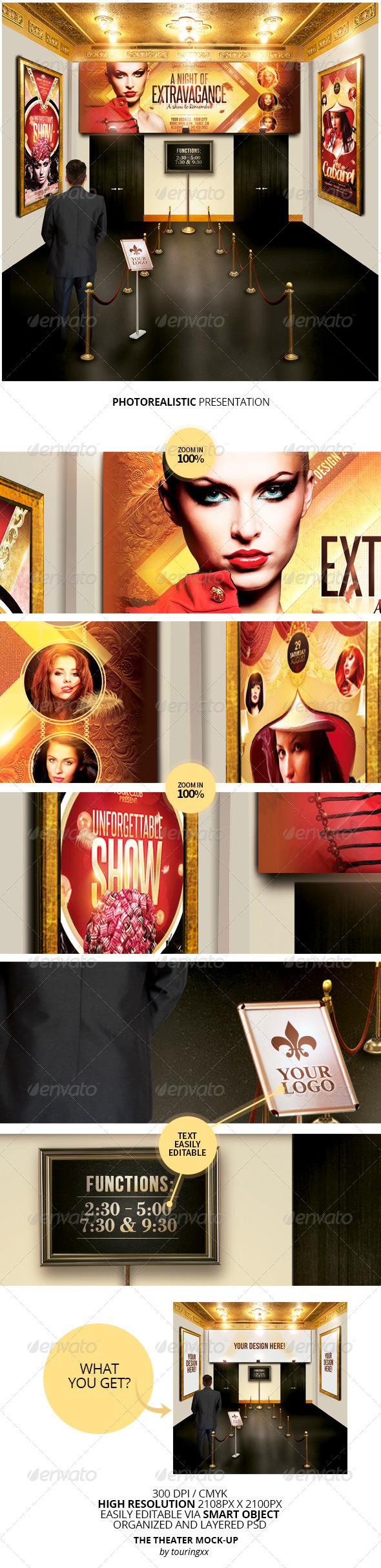 The Theater Mock-Up Template - Product Mock-Ups Graphics