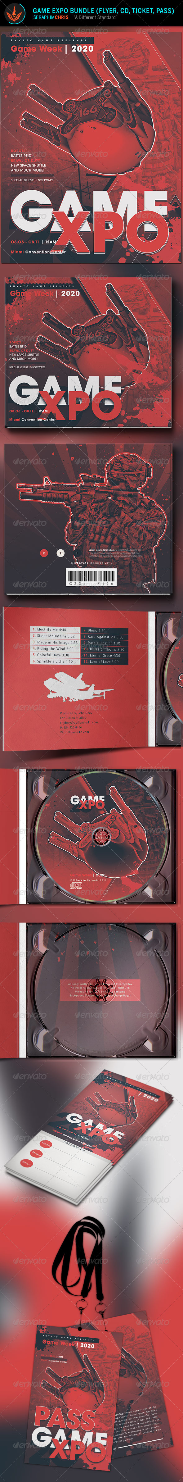 Game Expo: Flyer and Media Bundle - Stationery Print Templates