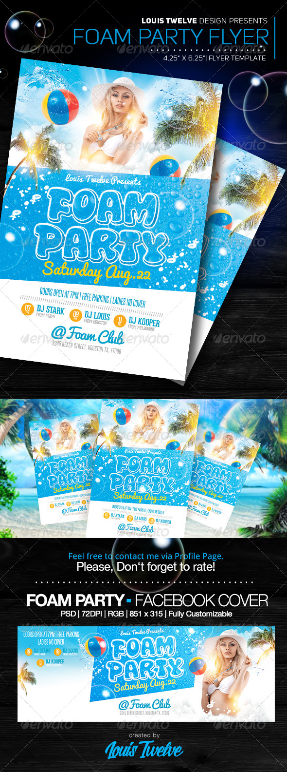 Foam Party v3 | Flyer + FB Cover - Clubs & Parties Events