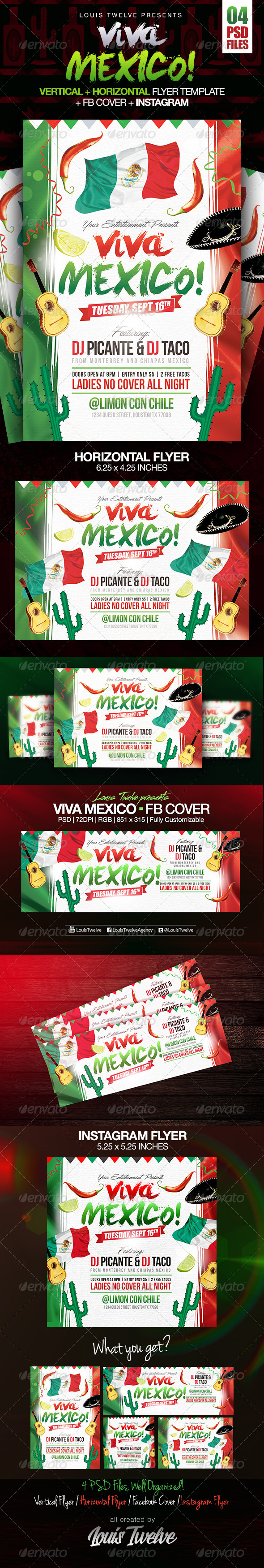 Viva Mexico Independence Day Party | 4PSD Files - Clubs & Parties Events
