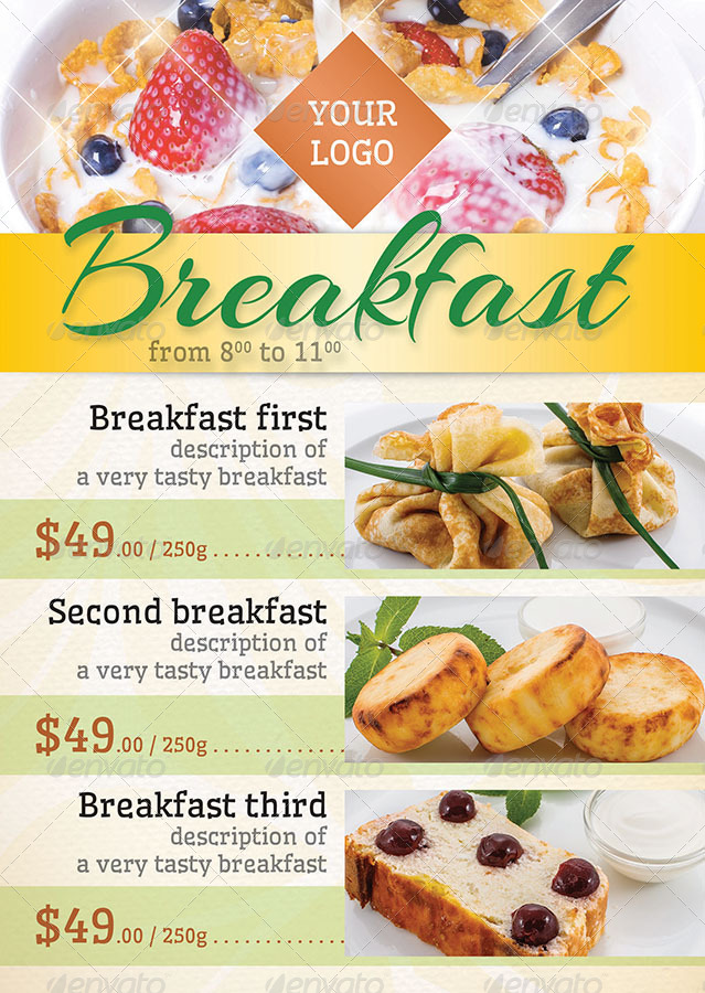 Light Breakfast Flyer Template by Kreatorr GraphicRiver