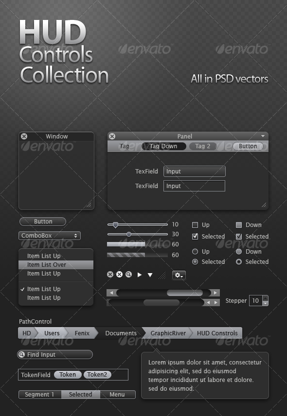 HUD Controls Collection - Miscellaneous Web Elements