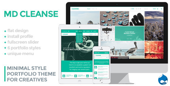 Cleanse - Minimal Style Drupal Portfolio Theme