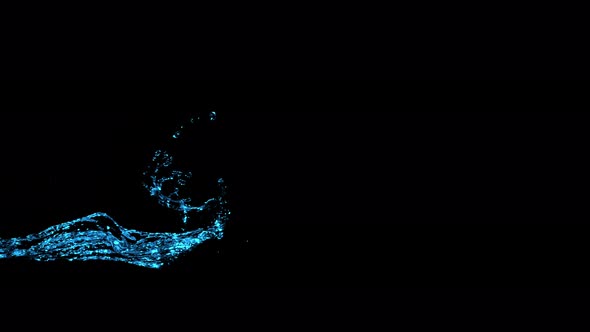 Super Slow Motion Shot of Blue Liquid Splash at 1000Fps Isolated on Black Background alt
