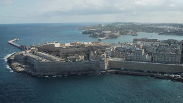 Valletta And Fort St Elmo Aerial View In Malta