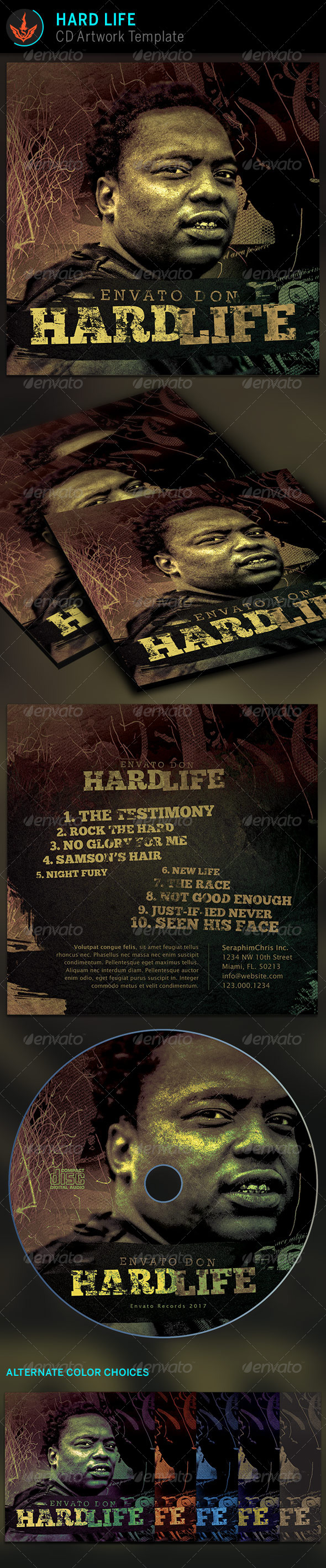 Hard Life CD Artwork template - CD & DVD Artwork Print Templates