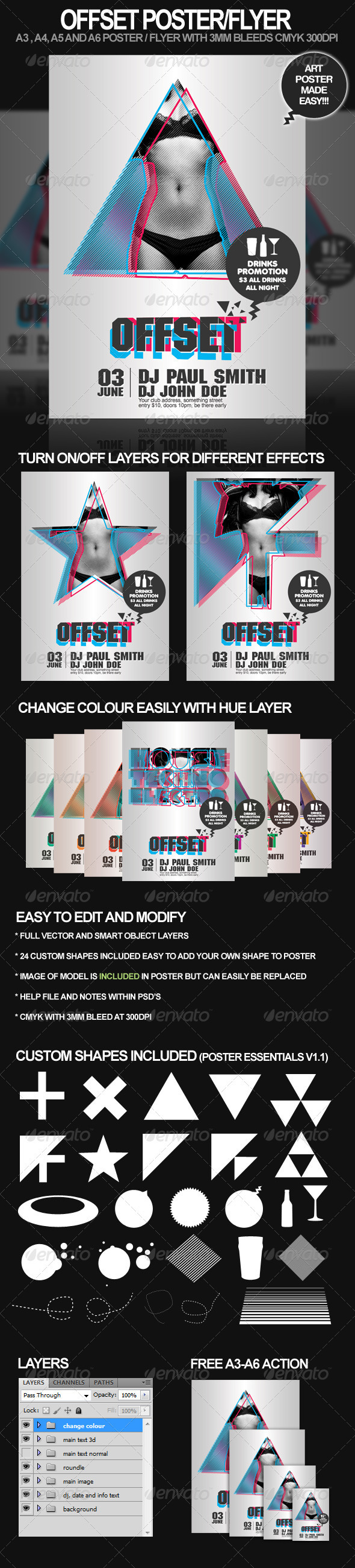 Offset Poster and Flyer - Clubs & Parties Events