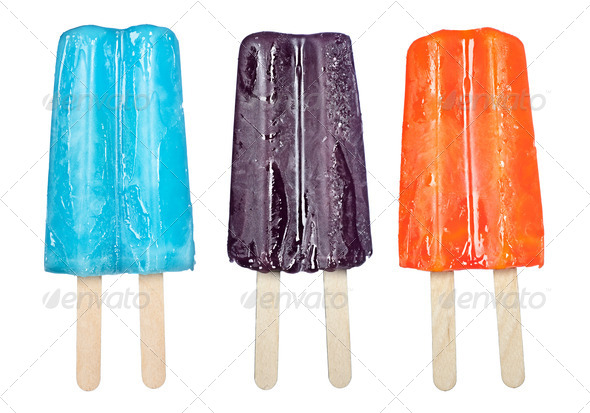 Popsicles isolated on white - Stock Photo - Images