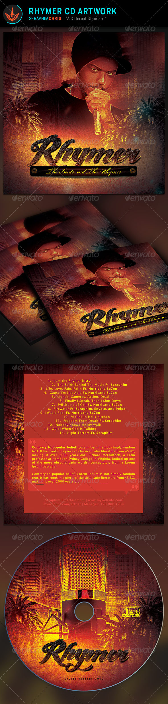 Rhymer CD Artwork Template - CD & DVD Artwork Print Templates