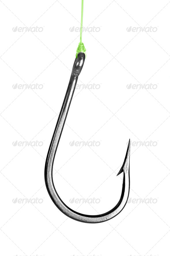 Fishing hook isolated on white - Stock Photo - Images