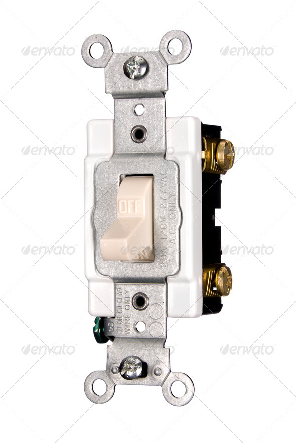 Light switch isolated on white - Stock Photo - Images