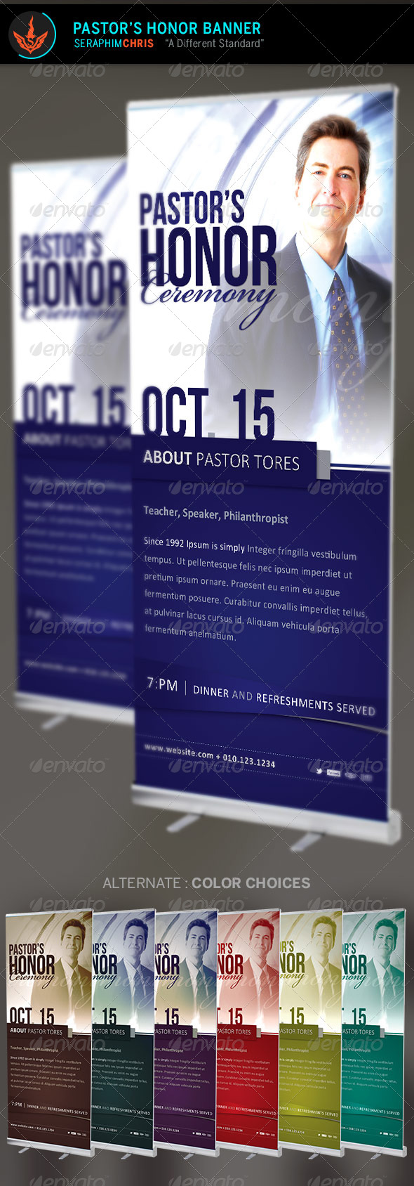 Pastor's Honor: Church Banner Template - Signage Print Templates