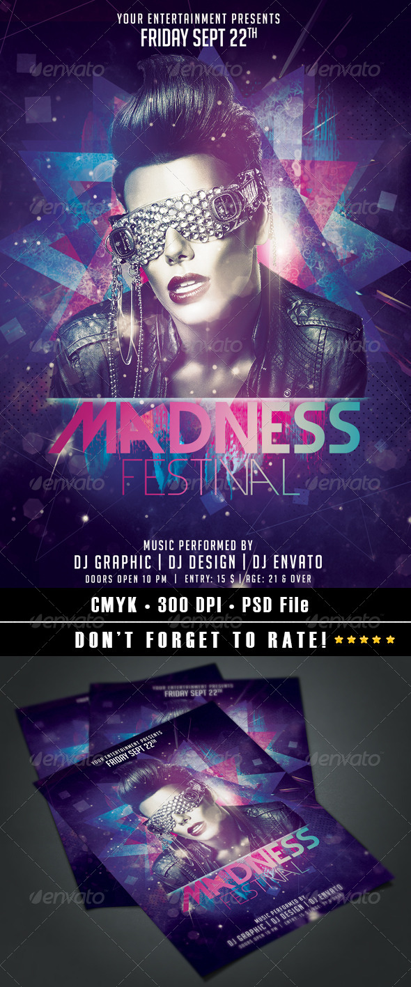 Madness Festival Flyer - Events Flyers