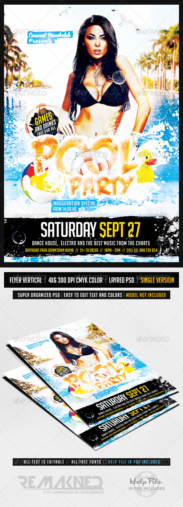 Pool Party | Flyer Template PSD - Flyers Print Templates