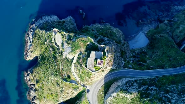 Drone Explore Castle on Sicily alt